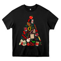 Black teacher christmas tree Heavy Core Tee - MaliasSmallBusiness