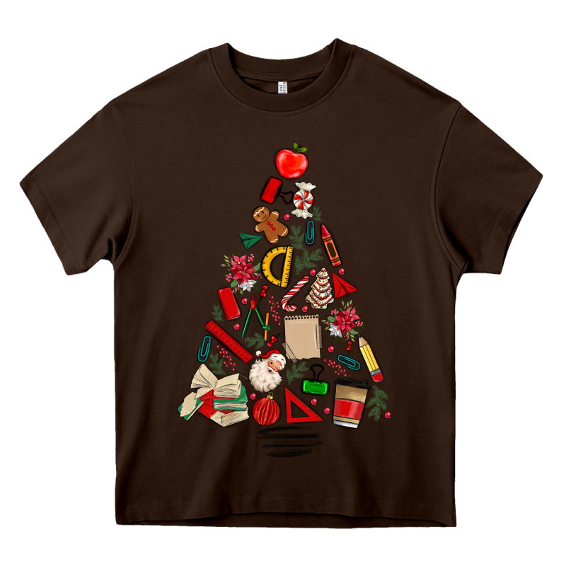 Teacher Christmas Tree Heavy Core Tee by MaliasSmallBusiness | Teevron