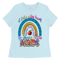 Baby Blue it takes a big heart to shape little Ladies Tee - NancyCooperArtShop