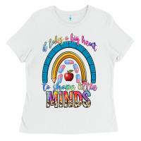 White it takes a big heart to shape little Ladies Tee - NancyCooperArtShop