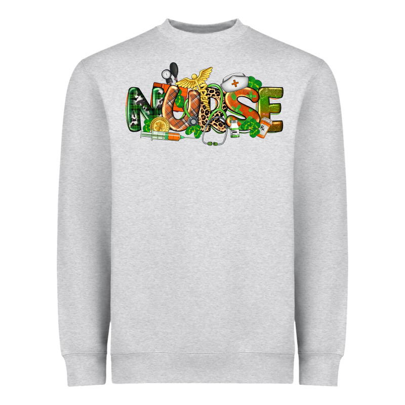 St. Patrick's Day Nurse Heavyweight Sweatshirt by CowGirlArtShop | Teevron