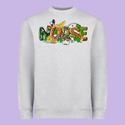 St. Patrick's Day Nurse Heavyweight Sweatshirt Designed By Cowgirlartshop