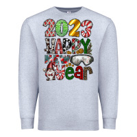 Heather Grey 2023 Happy New Year Premium Sweatshirt - CowhideDigitalArt