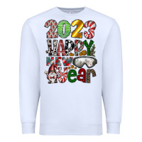 White 2023 Happy New Year Premium Sweatshirt - CowhideDigitalArt