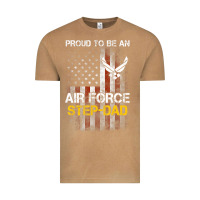 Vintage Camel Hot Trend Proud Air Force Step-Dad American Flag Vintage Tee - PixelWave