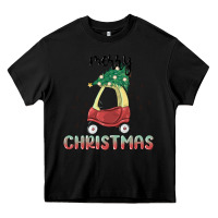 Black merry christmas kids car Heavy Core Tee - MaliasSmallBusiness