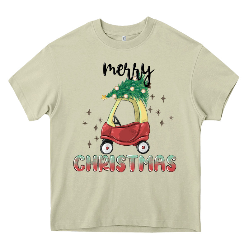 Merry Christmas Kids Car Heavy Core Tee by MaliasSmallBusiness | Teevron