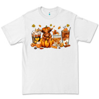 White Fall Autumn cow pumpkin coffee cups Premium Tee - RanaPortraitStore