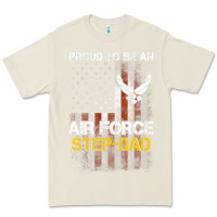 Bone Hot Trend Proud Air Force Step-Dad American Flag Premium Tee - PixelWave