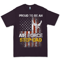 Plum Hot Trend Proud Air Force Step-Dad American Flag Premium Tee - PixelWave