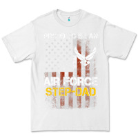 White Hot Trend Proud Air Force Step-Dad American Flag Premium Tee - PixelWave