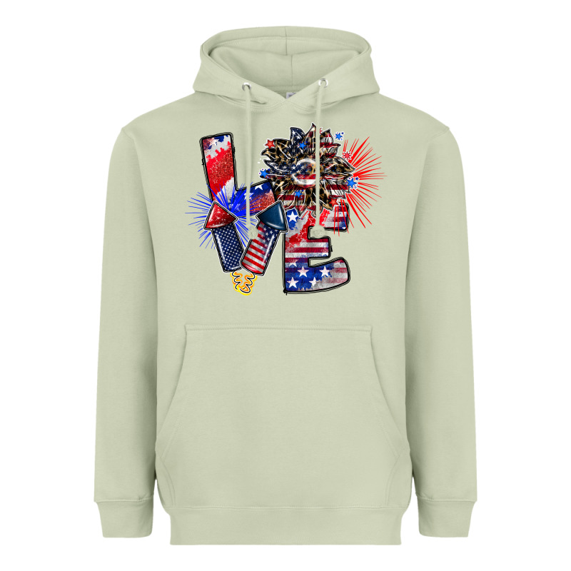 Patriotic Love Heavyweight Hoodie by CowhideDigitalArt | Teevron