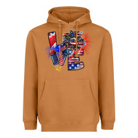 Meerkat patriotic Love Heavyweight Hoodie - CowhideDigitalArt