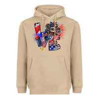 Mushroom patriotic Love Heavyweight Hoodie - CowhideDigitalArt