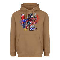 Toasted Coconut patriotic Love Heavyweight Hoodie - CowhideDigitalArt