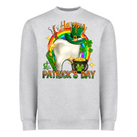 Heather Grey Happy Dentist St. Patrick's Day Heavyweight Sweatshirt - HowdyJamesFarm