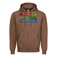 Chestnut merry happy chrismukkah Zipper Hoodie - FaDigitalArtStudio