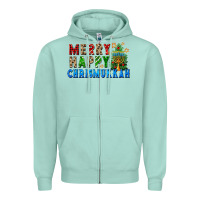 Seafoam merry happy chrismukkah Zipper Hoodie - FaDigitalArtStudio