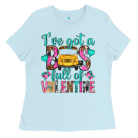Baby Blue ive got a bus full of valentine Ladies Tee - NancyCooperArtShop