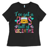Black ive got a bus full of valentine Ladies Tee - NancyCooperArtShop