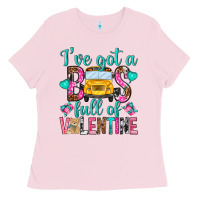 Bubblegum Pink ive got a bus full of valentine Ladies Tee - NancyCooperArtShop