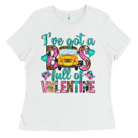White ive got a bus full of valentine Ladies Tee - NancyCooperArtShop