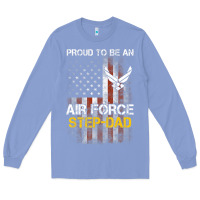 Colony Blue Hot Trend Proud Air Force Step-Dad American Flag Long Sleeve Tee - PixelWave