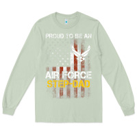 Matcha Hot Trend Proud Air Force Step-Dad American Flag Long Sleeve Tee - PixelWave
