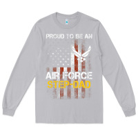 Moon Dust Hot Trend Proud Air Force Step-Dad American Flag Long Sleeve Tee - PixelWave