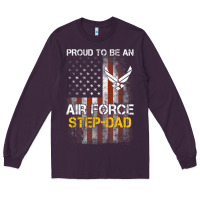 Hot Trend Proud Air Force Step-dad American Flag Long Sleeve Tee | Teevron