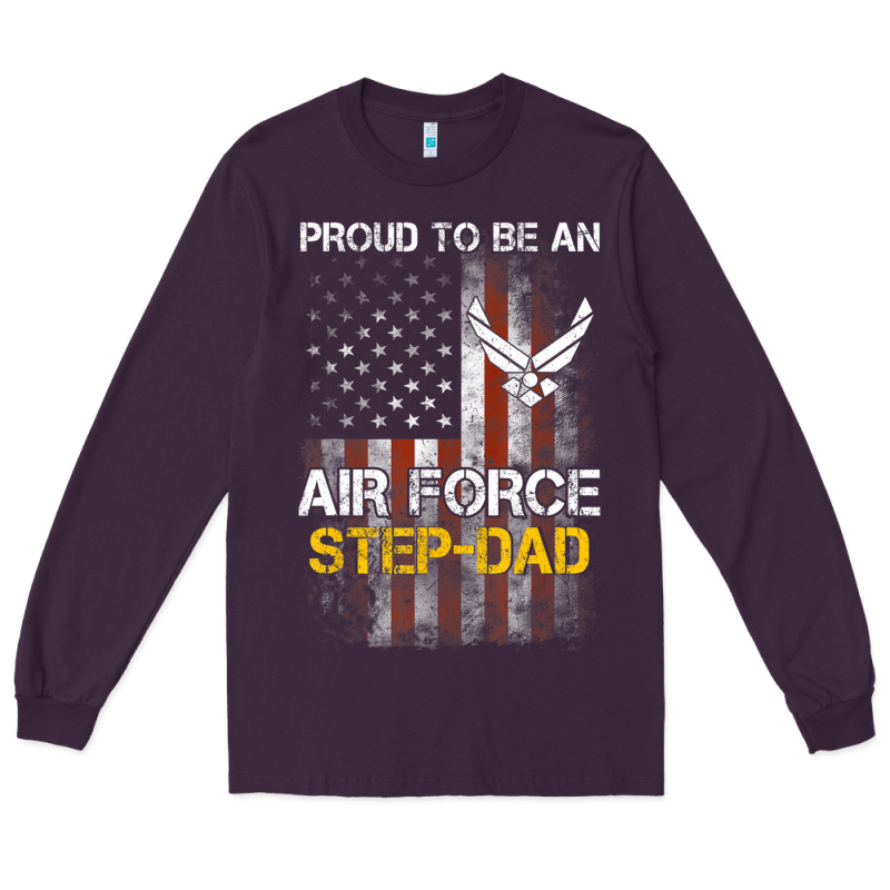 Hot Trend Proud Air Force Step-dad American Flag Long Sleeve Tee by PixelWave | Teevron