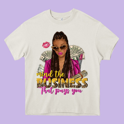 Mind The Business That Pays You Afro Woman Heavy Core Tee Designed By Nancycooperartshop