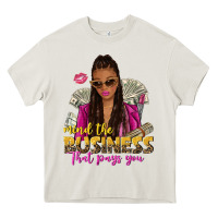 Cream mind the business that pays you afro woman Heavy Core Tee - NancyCooperArtShop