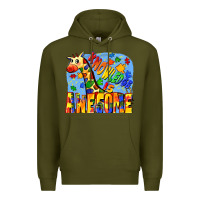 Army Green Knowledge is awesome Autism giraffe Premium Hoodie - FaDigitalArtStudio