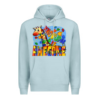 Blue Mist Knowledge is awesome Autism giraffe Premium Hoodie - FaDigitalArtStudio