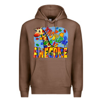 Chestnut Knowledge is awesome Autism giraffe Premium Hoodie - FaDigitalArtStudio