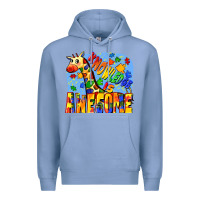 Colony Blue Knowledge is awesome Autism giraffe Premium Hoodie - FaDigitalArtStudio