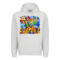 Dove Grey Knowledge is awesome Autism giraffe Premium Hoodie - FaDigitalArtStudio