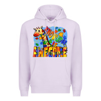 Lilac Knowledge is awesome Autism giraffe Premium Hoodie - FaDigitalArtStudio