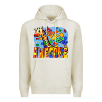 Oatmeal Heather Knowledge is awesome Autism giraffe Premium Hoodie - FaDigitalArtStudio