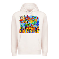 Pale Pink Knowledge is awesome Autism giraffe Premium Hoodie - FaDigitalArtStudio