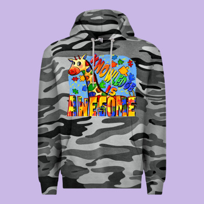 Knowledge Is Awesome Autism Giraffe Premium Hoodie Designed By Fadigitalartstudio