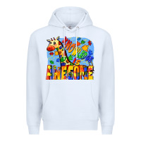 White Knowledge is awesome Autism giraffe Premium Hoodie - FaDigitalArtStudio