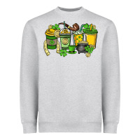 Heather Grey St. Patrick's Day coffee cups Heavyweight Sweatshirt - HowdyJamesFarm