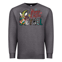 Charcoal Heather happy easter y all Premium Sweatshirt - CowhideDigitalArt