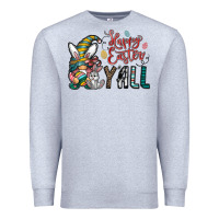 Heather Grey happy easter y all Premium Sweatshirt - CowhideDigitalArt