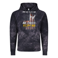 Cloud Black Hot Trend Proud Air Force Step-Dad American Flag Vintage Hoodie - PixelWave