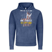 Vintage Denim Hot Trend Proud Air Force Step-Dad American Flag Vintage Hoodie - PixelWave