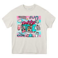 Cream nurse life Heavy Core Tee - NancyCooperArtShop