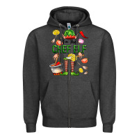 Charcoal Heather im the chef elf Zipper Hoodie - FaDigitalArtStudio